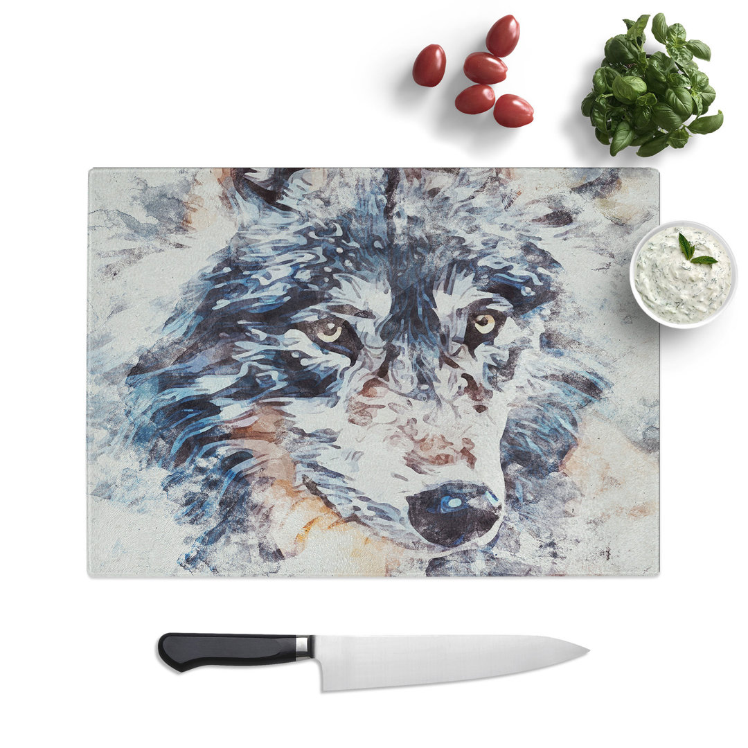 Tempered Glass the Eyes of a Wolf Chopping Board