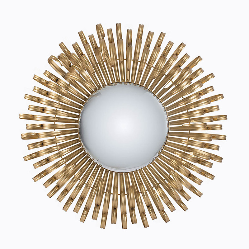 Iron Frame Vertical Round Decorative Mirror