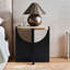 Table d'appoint moderne carrée noire et brune