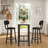 Faux Marble Pub Height Table Set For 2, 3-Piece Rectangular Bar Table And Chairs Set, Space-Saving Counter Height Bistro Table Set With 2 PU Upholstered Stools, Backrest & Footrest For Kitchen, Bistro, Pub, Bar-1230775900