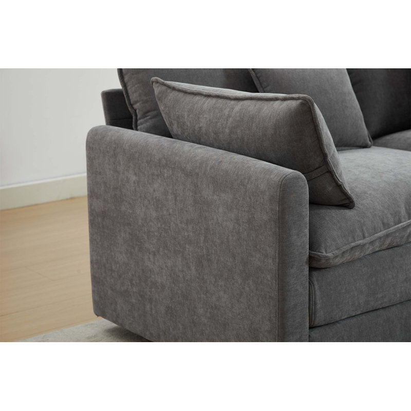 Modular Sectional Sofa, Gray Chenille