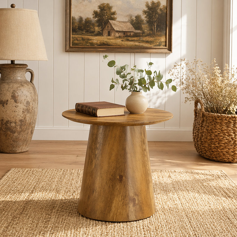 Table de bout, table d'appoint, petite table basse avec plateau rond