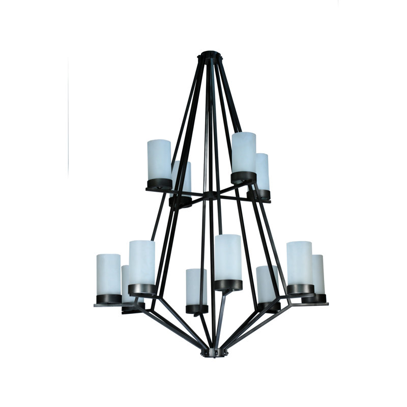 Elegant White 12-Light Empire Chandelier with Medium Base Bulbs