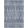 Geometric Machine Woven Polyester Area Rug in Ice Blue/Dark Blue/White