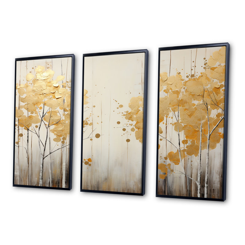 Deshong - ensemble d'art mural forêt, Cadre flottant noir, H 40 po x l 60 po x P 1 po