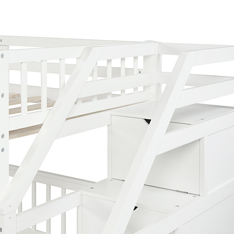 Loft Bed With Staircase, White