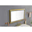 Miroir de salle de bain 48 po x 30 po en aluminium avec brouillard, 3 couleurs changeantes, gradation continue, réflexion claire, bon éclairage, interrupteur mural en or brossé, atmosphère,