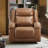 Genuine Leather Zero Wall Power Recliner with Adjustable Headrest-855428966