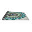Tapis bleu/vert tissé à la machine-1308373849
