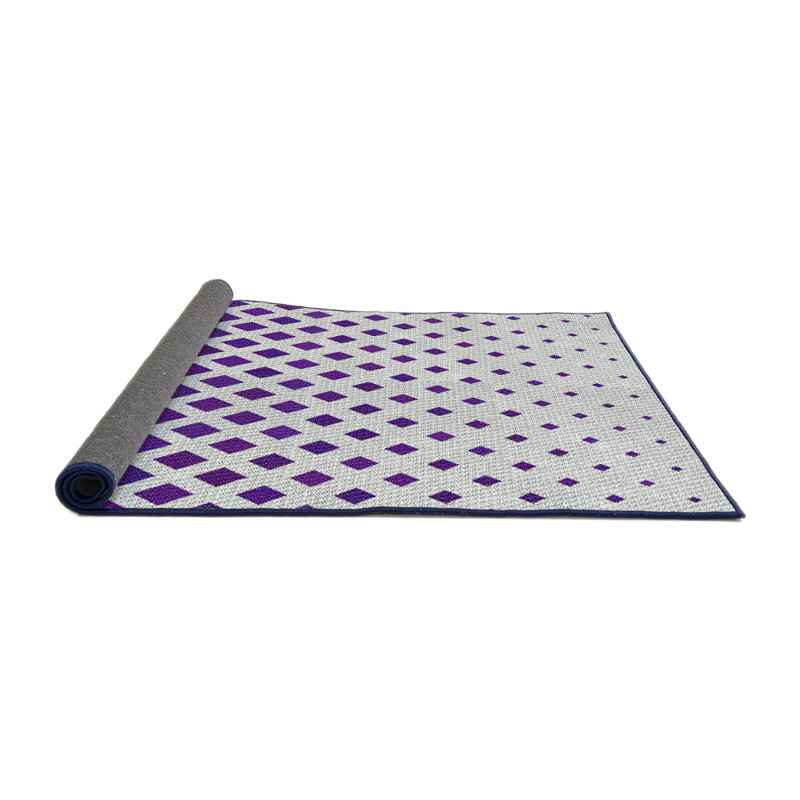 Tapis violet/blanc à motifs Holtzclaw, Rond 5 pi