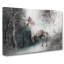 White Horse Rearing In A Winter Forest - Wrapped Canvas Painting-56636904