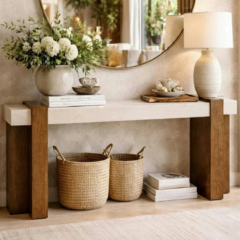 Console Mid-Century moderne, H 31,5 po x l 47,2 po x P 15,7 po