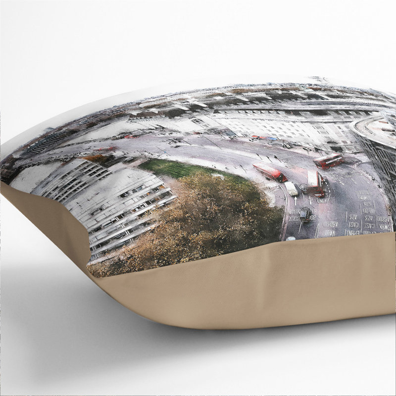 Big Ben and the London Eye Vol.2 Painting Scatter Cushion, 40cm H x 40cm W x 15cm D, Stone