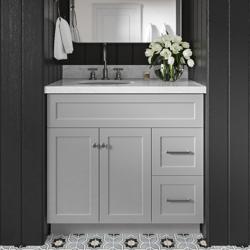 Ensemble de meuble-lavabo simple 37 po Abell, Gris