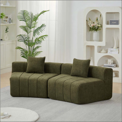 Canapé modulaire courbé Chenille