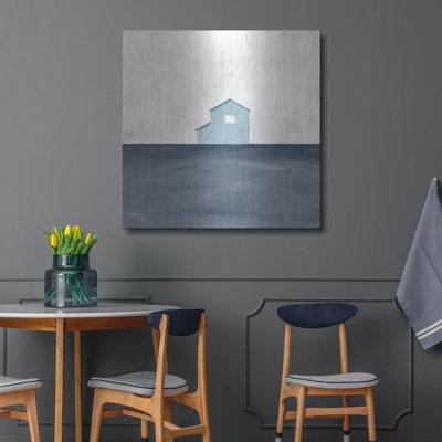 Luxe Metal Art 'Rural Simplicity 4 Blue'  by Courtney Prahl Metal Wall Art, 36" x 36"