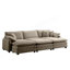 Canapé modulaire surdimensionné avec coussins et 3 poufs transformables en canapés-lits, canapé 3 places avec 3 repose-pieds-968939825