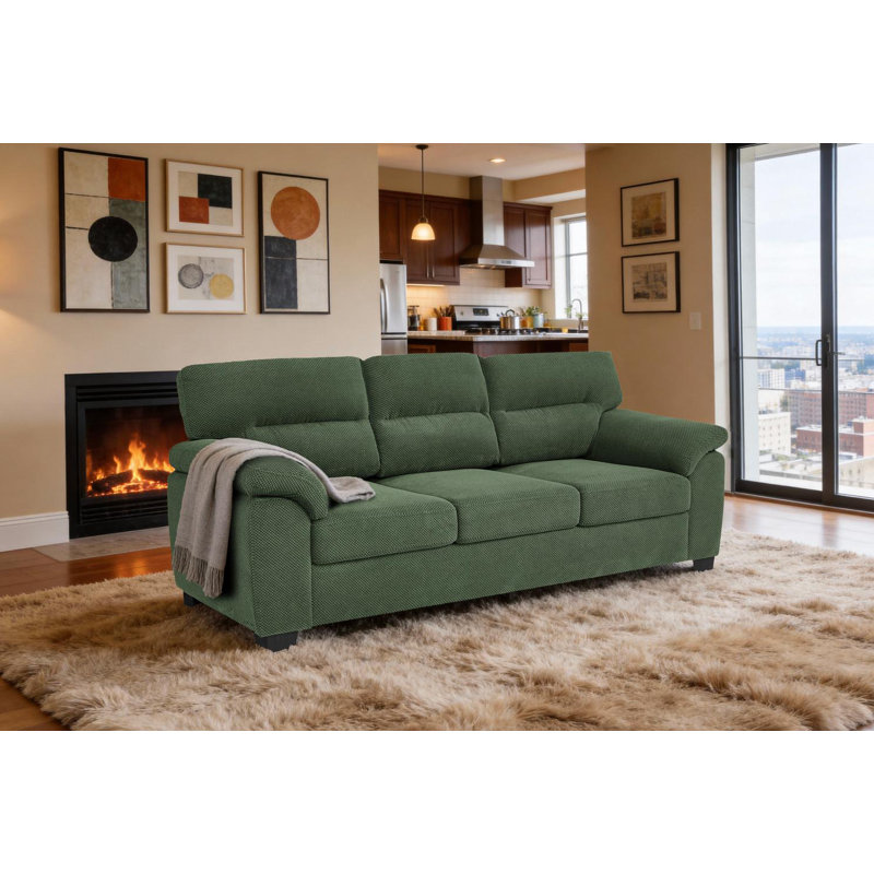 Canapé rembourré, Polyester vert foncé