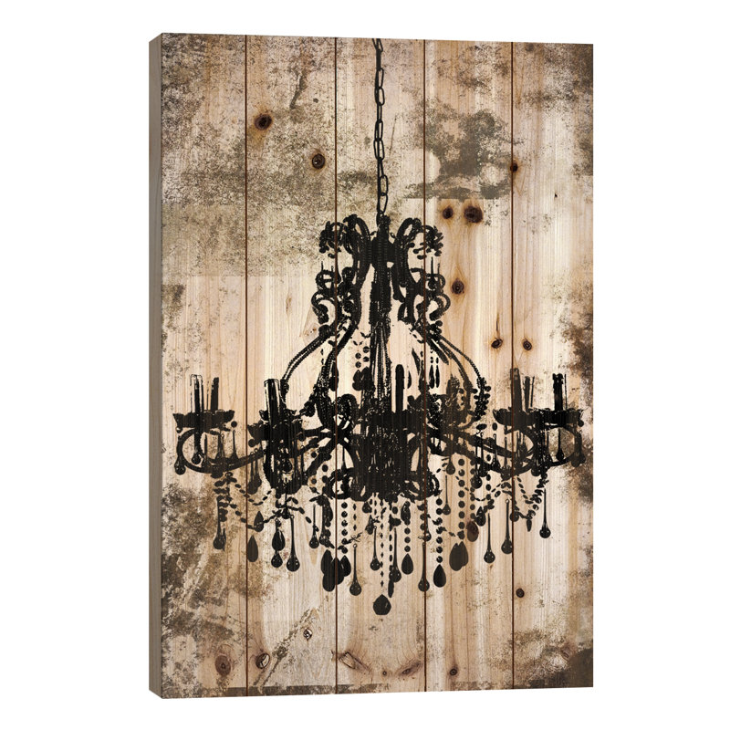 Lustre noir - impression sur bois sans cadre, L 18 po x H 26 po