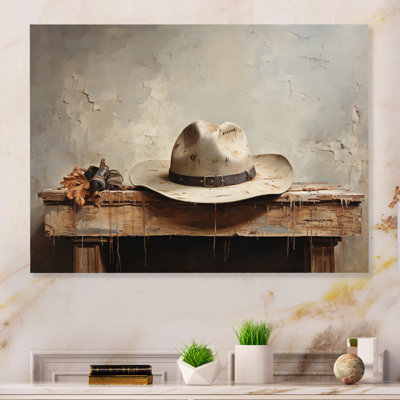 Minimalisme Cowboy Hat I - impression sans cadre sur métal