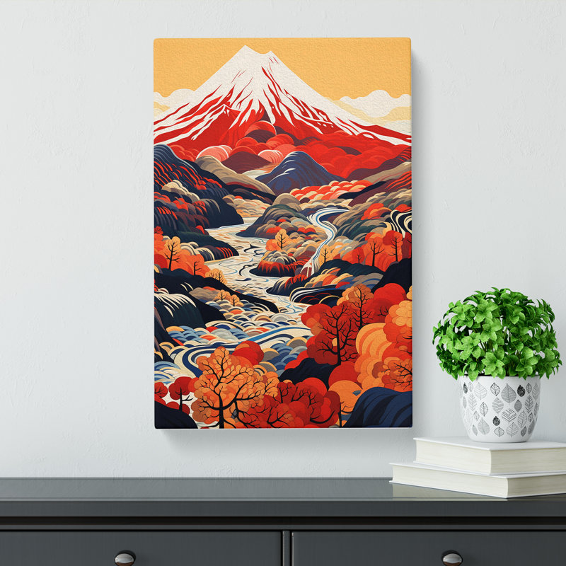 Japanese Mountains Constructivism - Print, 76cm H x 50cm W x 3cm D