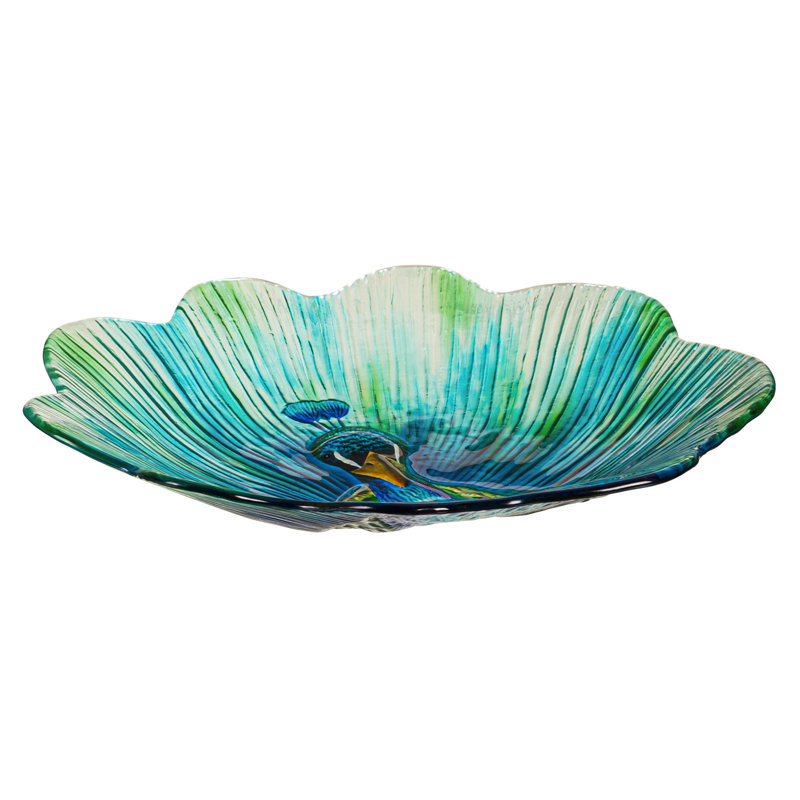 Glass Single Tier Birdbath