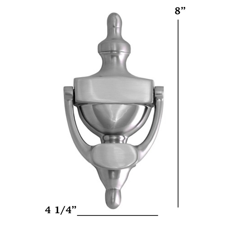 Traditional Brass Door Knocker, Satin Nickel