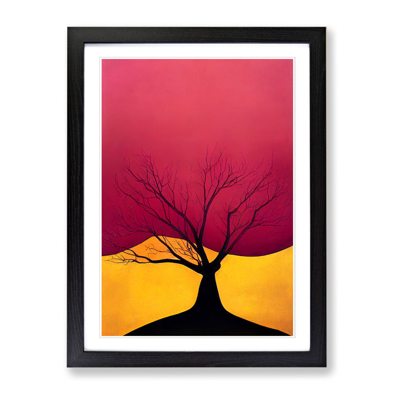 Plum Tree Contemporary - Framed Print, Walnut, 64cm H x 46cm W x 2cm D