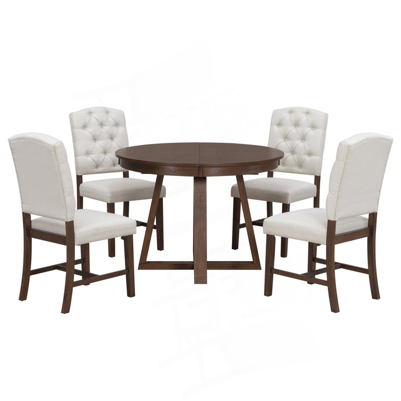 Ensemble de table de salle à manger rétro avec rallonge et chaises rembourrées Retro