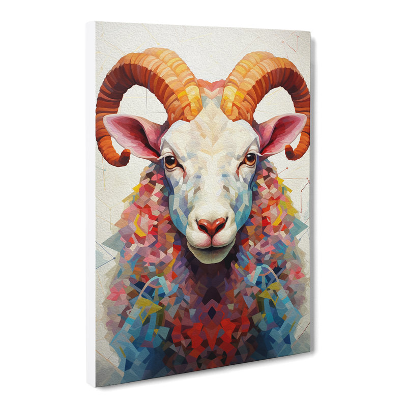 Sheep Geometric - Wrapped Canvas, 60cm H x 40cm W x 3cm D