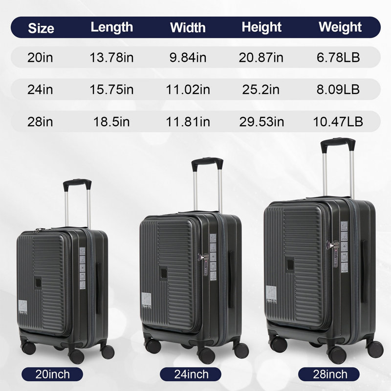 Luggage,With Front Opening,TSA Approved Lock,Hardshell Suitcase