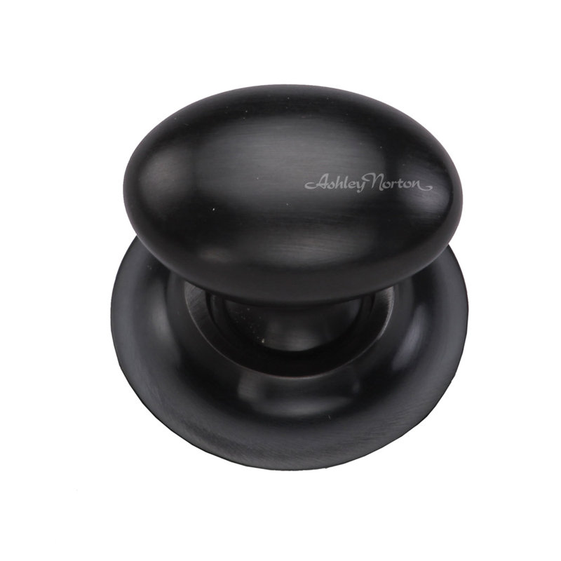 1 1/4" Length Oval Knob, Satin Brass, 1 1/2"