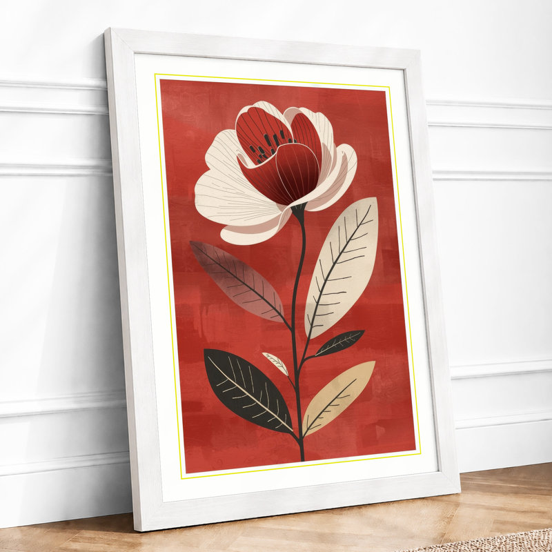 Geometric Study Botanical - Framed Print, A1 - 84.1 x 59.4 cm, White