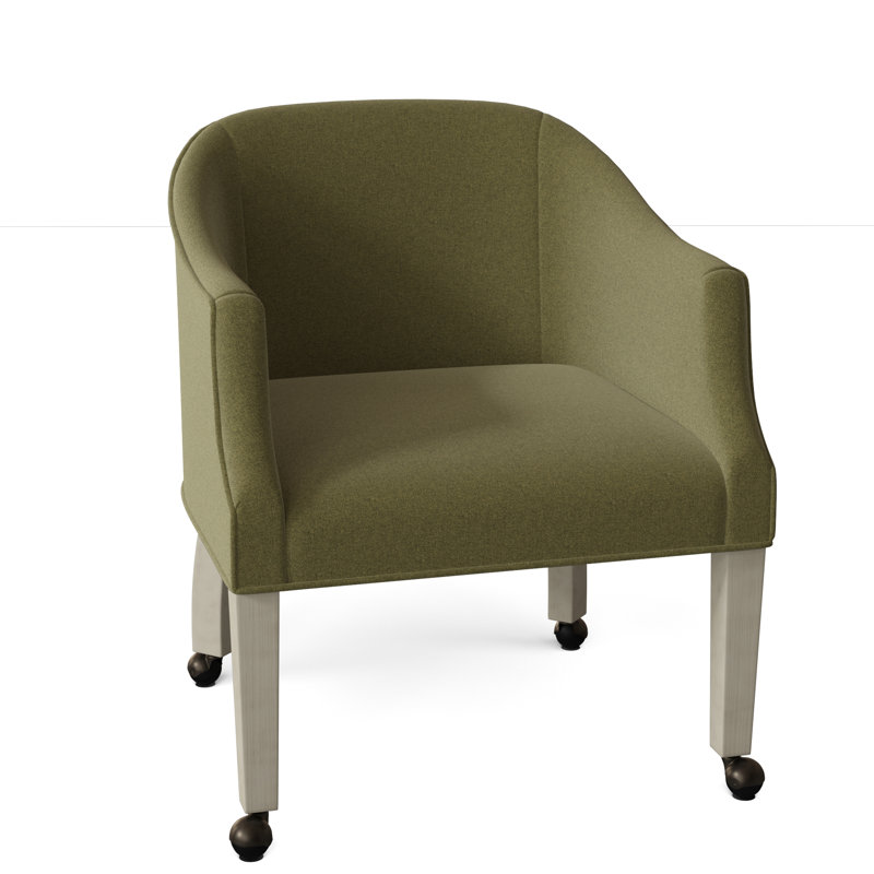 Fauteuil demi-tonneau Aiden, 8789 100% polyester sauge, Espresso