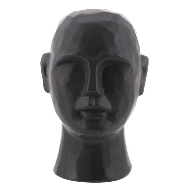 Buste géométrique Gennoviva Gris, H 8 po x l 5 po x P 5 po, Noir