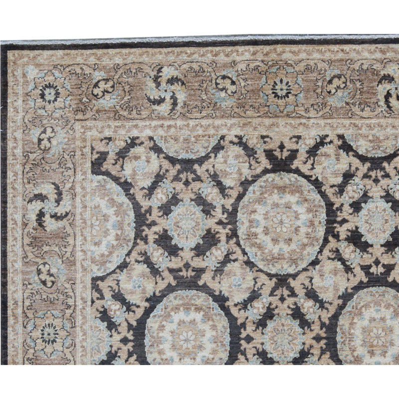 Ziegler Wool Oriental Area Rug in Brown/Gold/Black