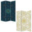 Paravent pliable 3 panneaux 72 pouces 72 pouces, bleu bohème