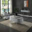 Table de bout contemporaine - Gris brillant, pieds en métal, lustre d'organisation de l'espace avec rangement et meubles de salon pratiques