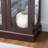 Dark Cherry Wine Cabinet With Sophisticated Illumination System And Adjustable Partition - 71.43 In. High Lighted Living Room Shelf Movable Shelves Color-980814577