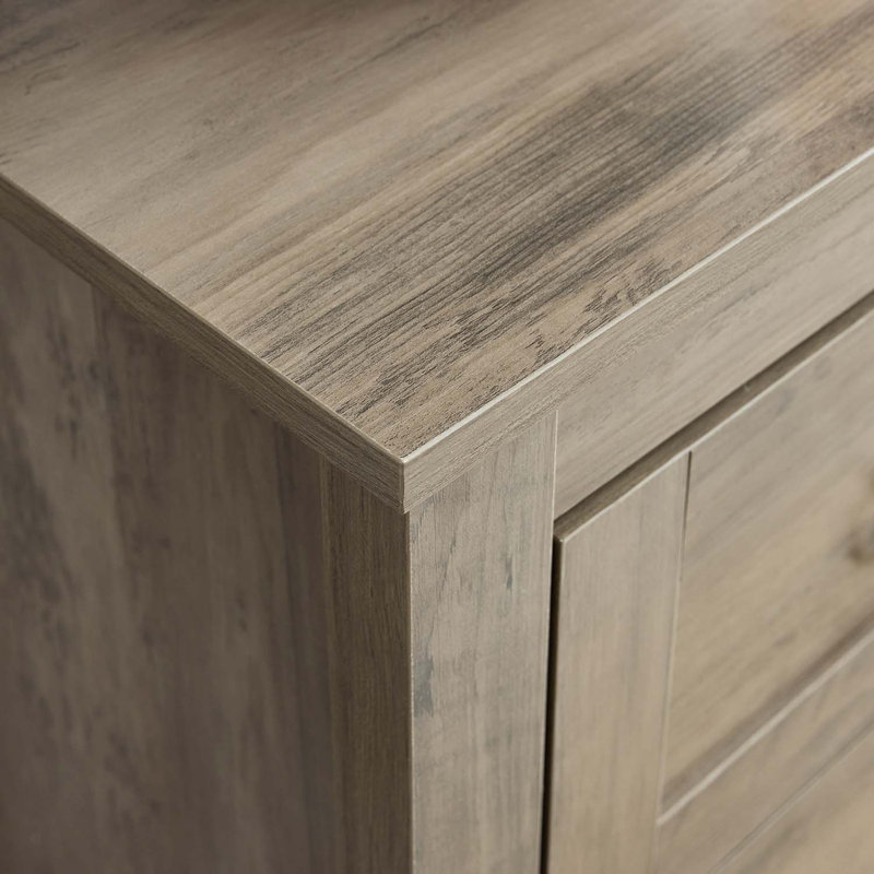 6-Drawer Wood Dresser, Farmhouse Style Chest With Smooth Gliding Drawers, Gray