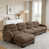 Brown+4 Seat+1Ottoman