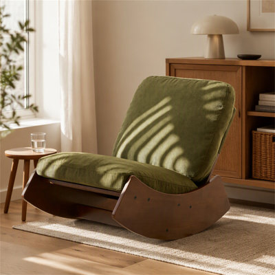 Chaise berçante confortable, fauteuil oscillant rembourré de haute qualité, structure en bois massif, parfaite pour les réglages multiples de la chaise de lecture pour la chambre à coucher et le salon