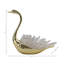Élégant objet de sculpture décoratif cygne assis avec des ailes d'inspiration cristal pour la décoration intérieure - Décoration de table glamour pour la décoration du salon - Or et transparent