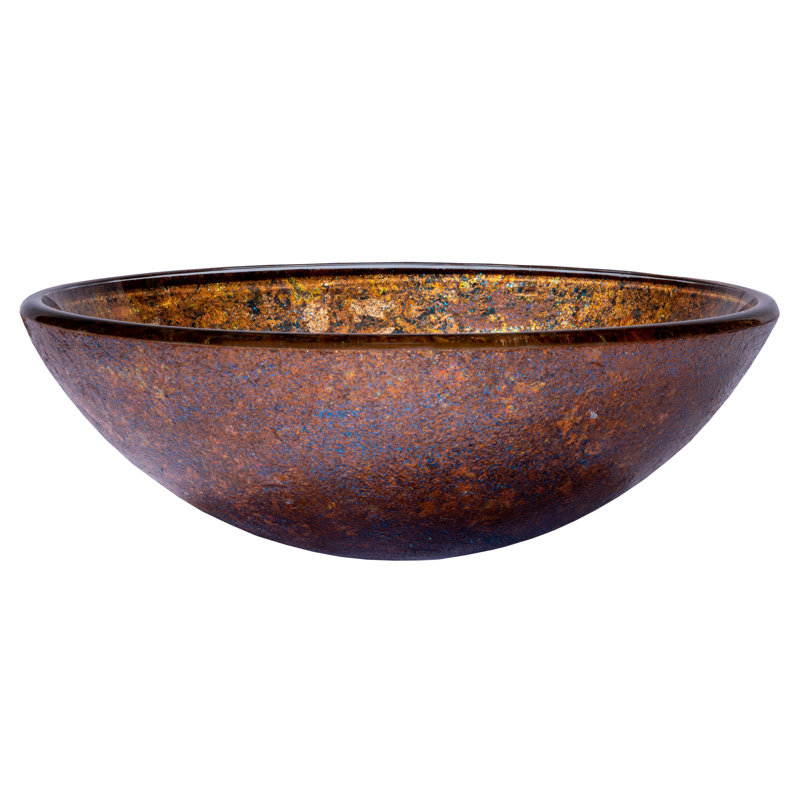 Eden Bath 16.5'' Copper Glass Circular Bathroom Sink