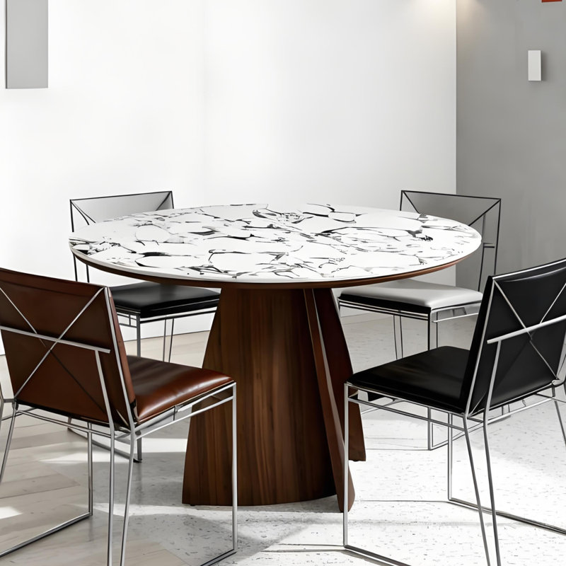 Delone Round Dining Table, White