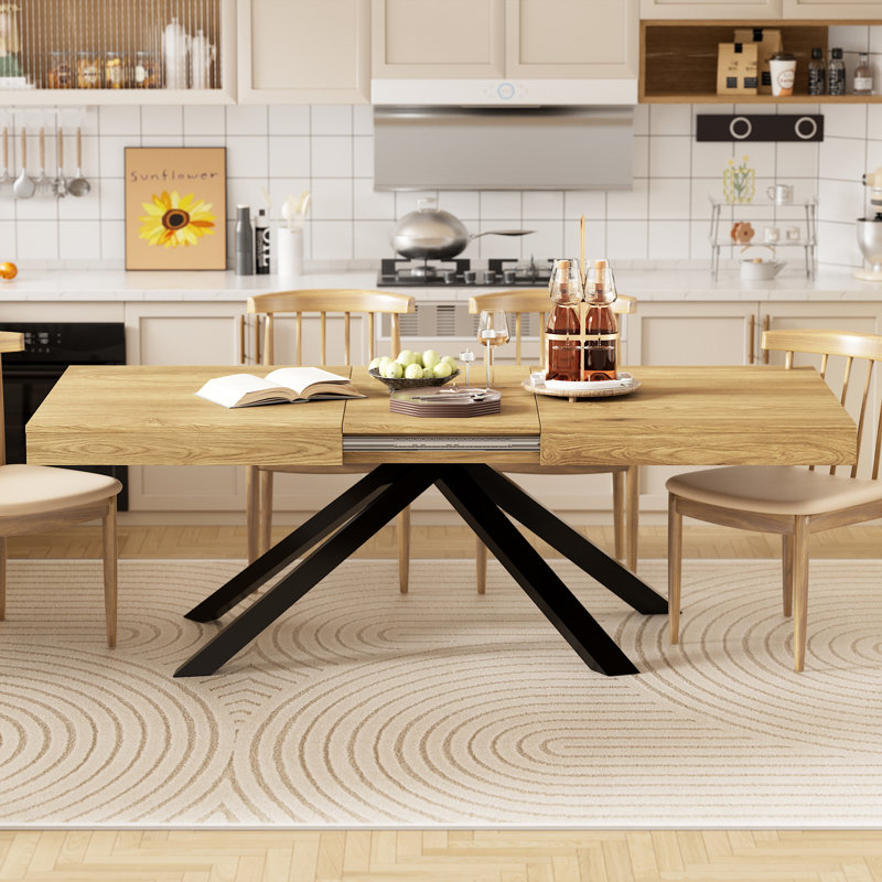 Grande table de salle à manger extensible de 63 à 79 po pour 4 à 6 personnes