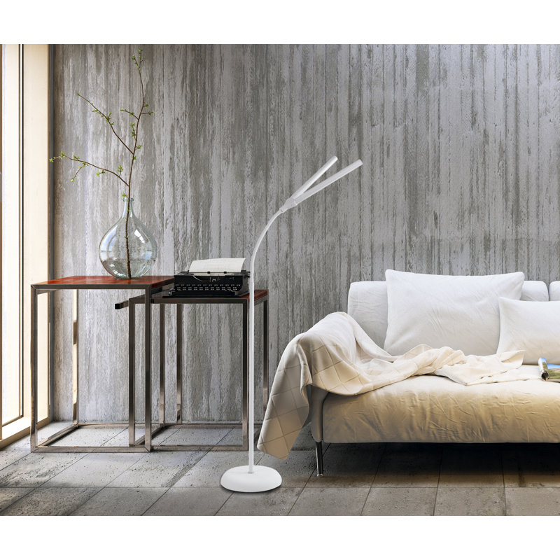 Double lampe sur pied arquée à DEL 52 po