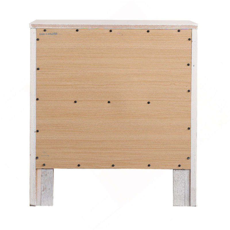 Table de chevet transitionnelle blanche élégante, Gris
