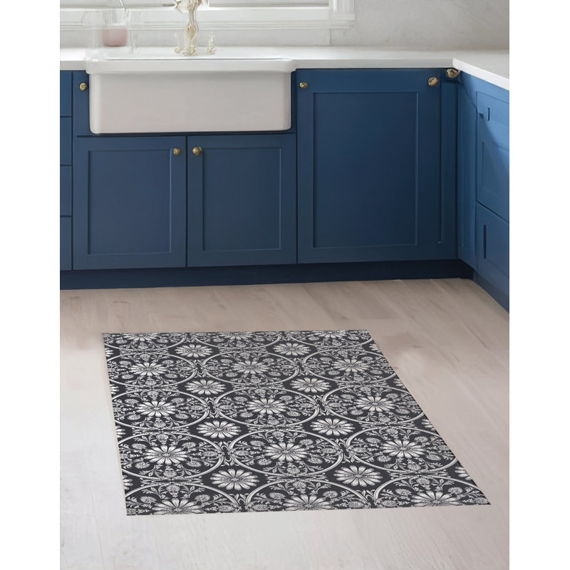 Tapis de cuisine Daisy, Gris anthracite, Rectangulaire 2 pi x 3 pi