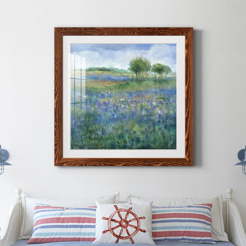 " Rolling Hill " Painting Print, 31.5" H x 31.5" W x 1.5" D, Maple Framed